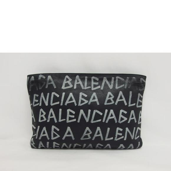 Balenciaga Bag Leather Carry Solid Clutch - Picture 1 of 9